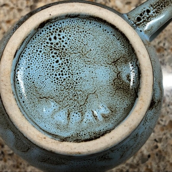 Vintage Japan Speckled Drip Glaze Ceramic Coffee Mug Set of 4 Blue Copper - Picture 6 of 8